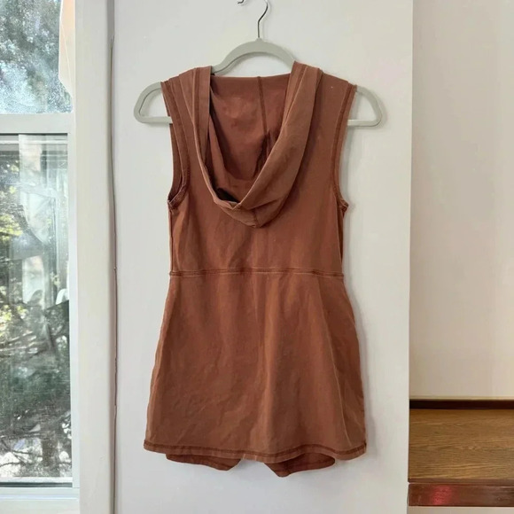 New Free People Movement Hot Shot Hooded Skortsie One Piece Skort Brown XS - Picture 6 of 9